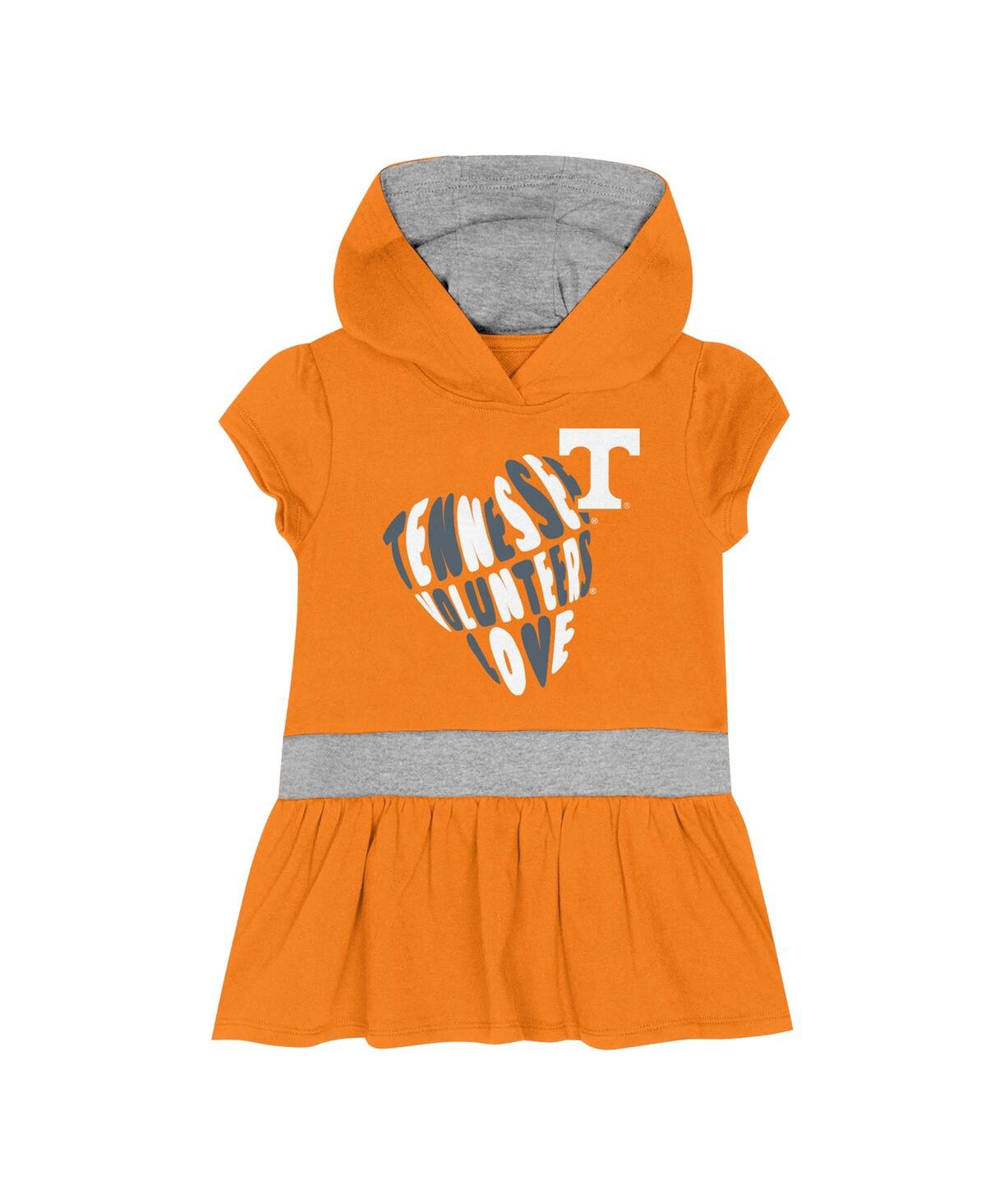 Outerstuff Girls Toddler Tennessee Orange Tennessee Volunteers Team Love French Terry Hoodie Dress In Orange