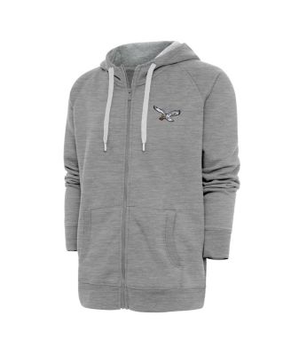 Men's Heather Gray Philadelphia Eagles Throwback Logo Victory Full-Zip Hoodie