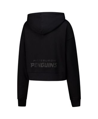 Women's Black Pittsburgh Penguins Jewels Cropped Pullover Hoodie