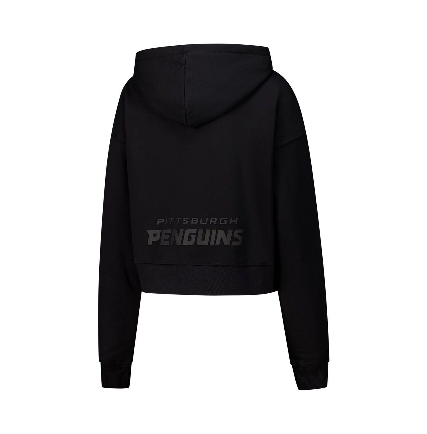 Женское худи Pro Standard Black Pittsburgh Penguins Jewels Cropped Pullover — фото 2