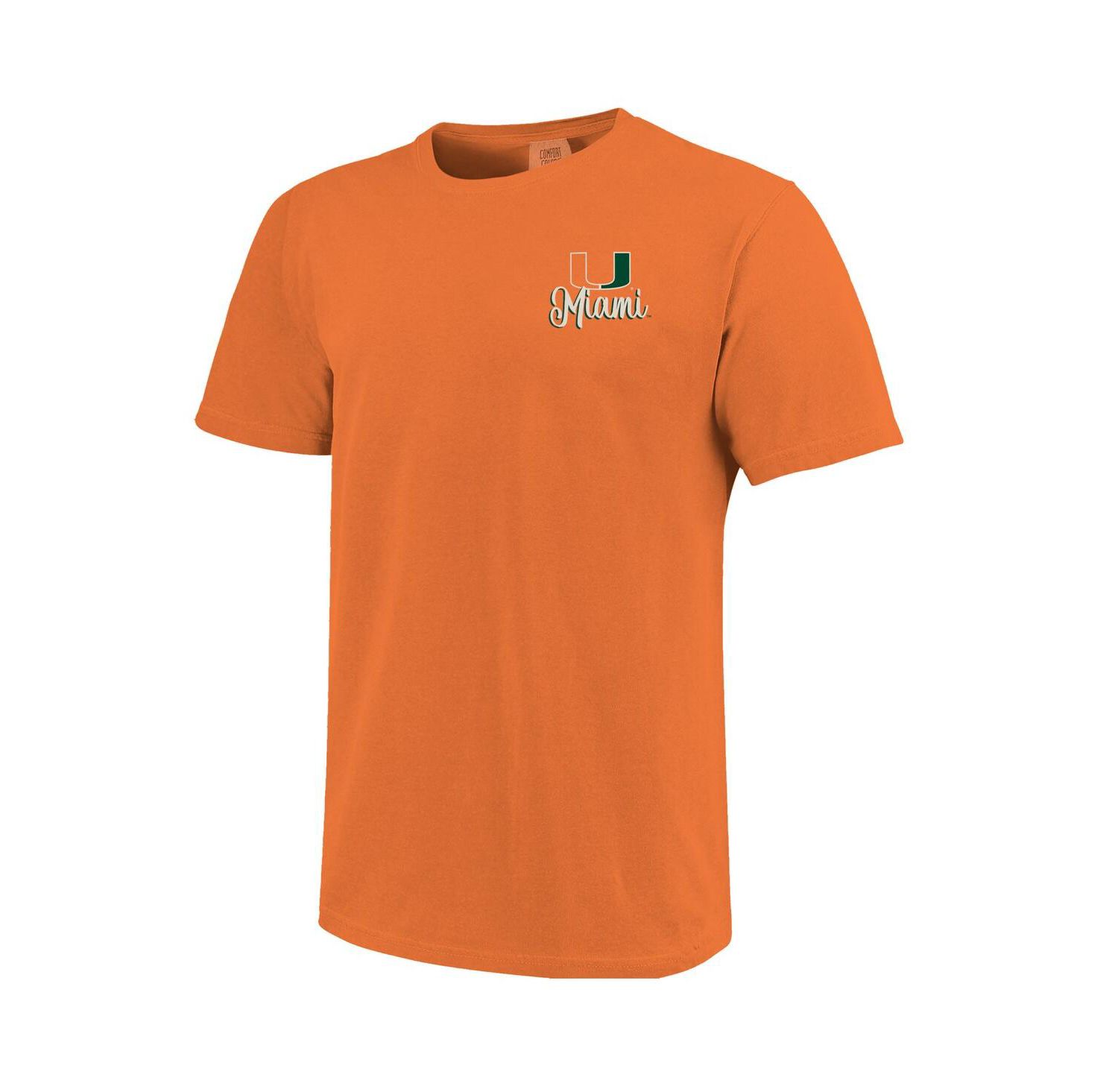 Women's Orange Miami Hurricanes Comfort Colors Campus Scene Drawing Script T-Shirt