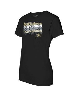 Women's Black Colorado Buffaloes Repeat Slogan Boyfriend T-Shirt