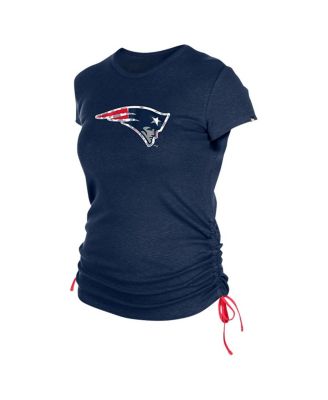 Women's Navy New England Patriots Ruched Side T-Shirt