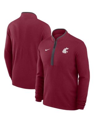 Nike - Men's Crimson Washington State Cougars Coaches Courtside Basketball Victory Performance Quarter-Zip Sweatshirt