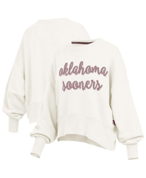 Женский оверсайз-свитшот Pressbox Oklahoma Sooners Chelsea, кремовый