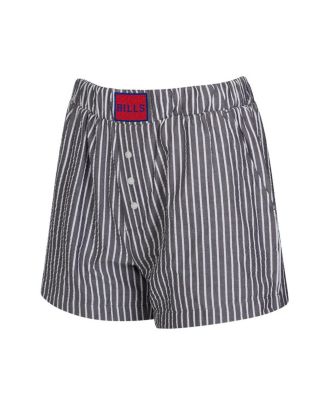 Women's 2-Pack Black Buffalo Bills Stripes and Solids Boxer Shorts Set