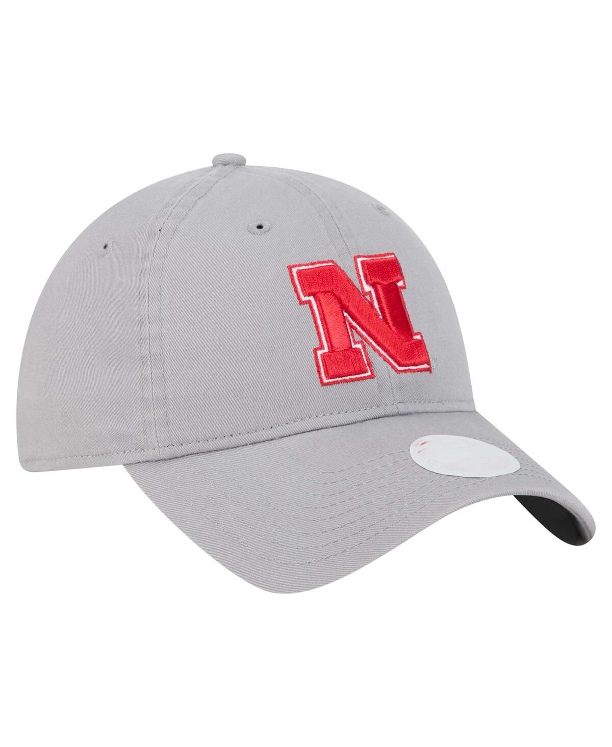 New Era Women's Gray Nebraska Huskers Logo 9twenty Adjustable Hat In Gray