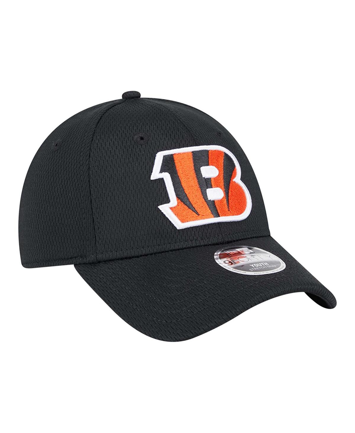 New Era Preschool Black Cincinnati Bengals Main 9forty Adjustable Hat In Black