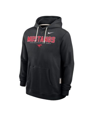 Men's Black SMU Mustangs 2025 Sideline Performance Pullover Hoodie