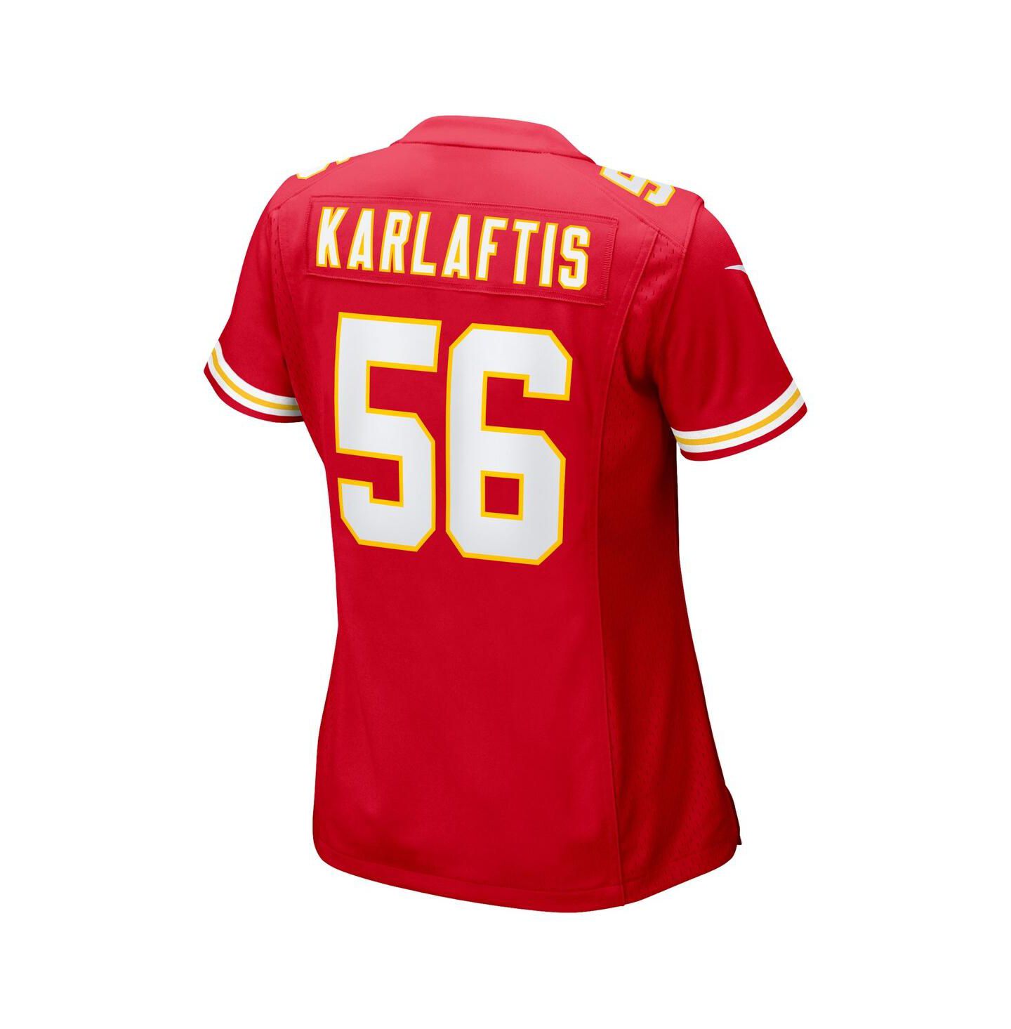 Женский топ Nike George Karlaftis Red Kansas City Chiefs Game Player Jersey — фото 4
