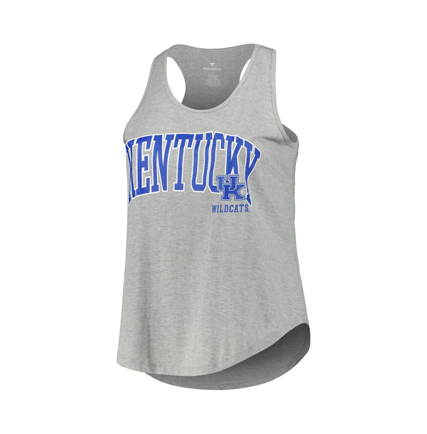 Женский топ Profile Heather Gray Kentucky Wildcats Arch Logo Racerback Scoop Neck — фото 3