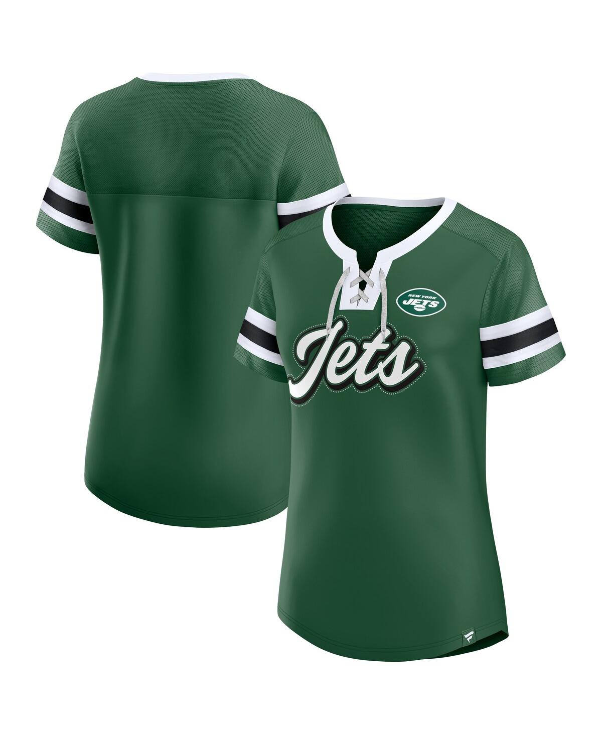 Fanatics Women's Green New York Jets Original State Lace-up T-shirt In Green