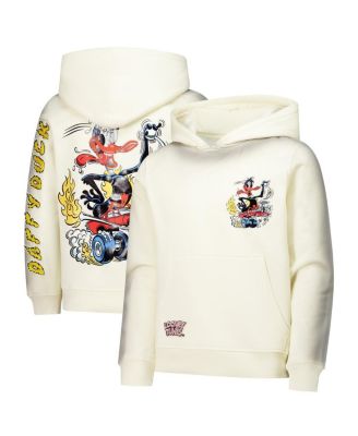 Freeze Max - Big Boys and Girls Cream Looney Tunes Hot Rod Daffy Pullover Hoodie