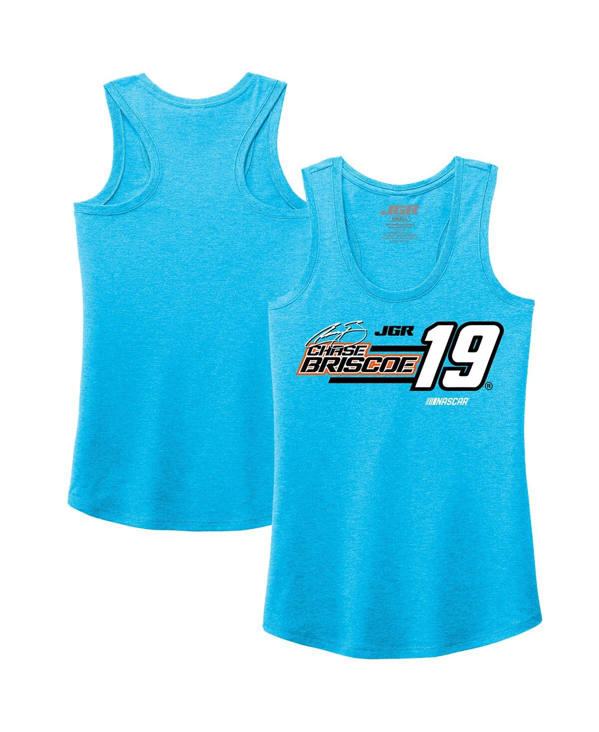 Joe Gibbs Racing Team Collection Women's Turquoise Chase Briscoe Tri-blend Name Number Tank Top In Blue