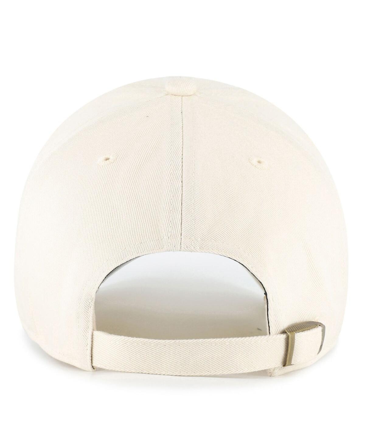 47 Brand Men's Natural Michigan Wolverines Clean Up Adjustable Hat In Brown