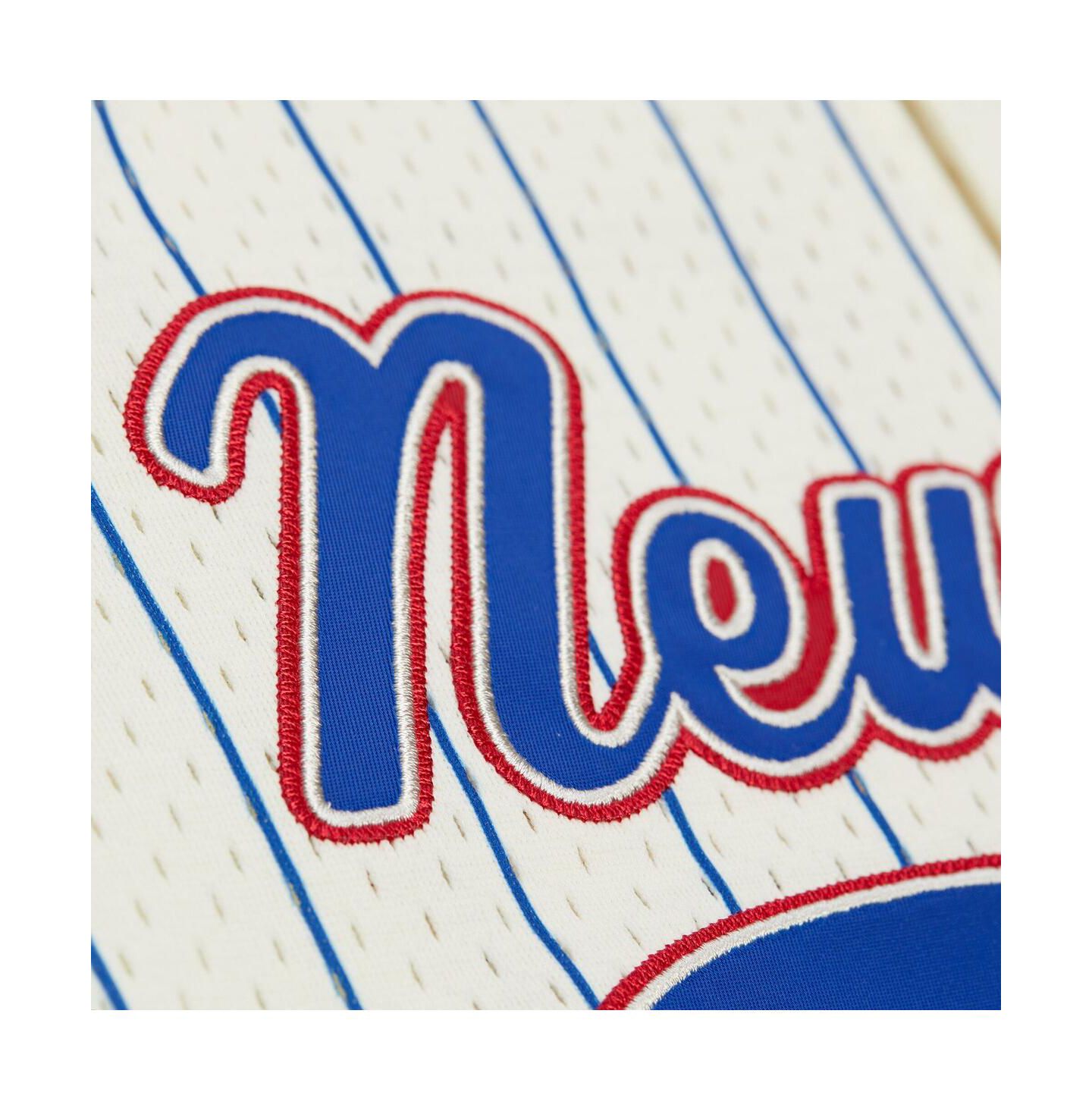 Мужской топ Mitchell & Ness Lawrence Taylor Cream New York Giants Name & Number Mesh Button-Up Baseball Jersey — фото 2