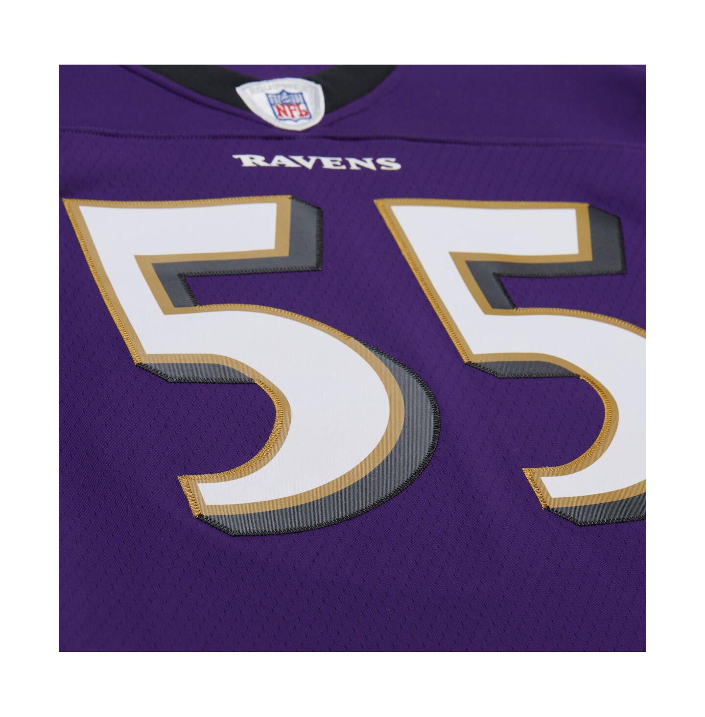Мужской топ Mitchell & Ness Terrell Suggs Purple Baltimore Ravens 2003 Legacy Replica Jersey — фото 3