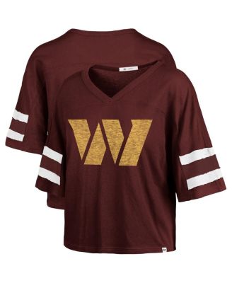 '47 Brand - Women's Burgundy Washington Commanders Premier Scout Cropped V-Neck T-Shirt