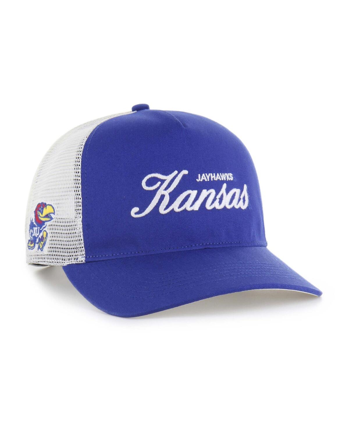 47 Brand Men's And Women's Royal Kansas Jayhawks Contemporary Basics Foundation Trucker Hitch Adjustable Hat In Blue