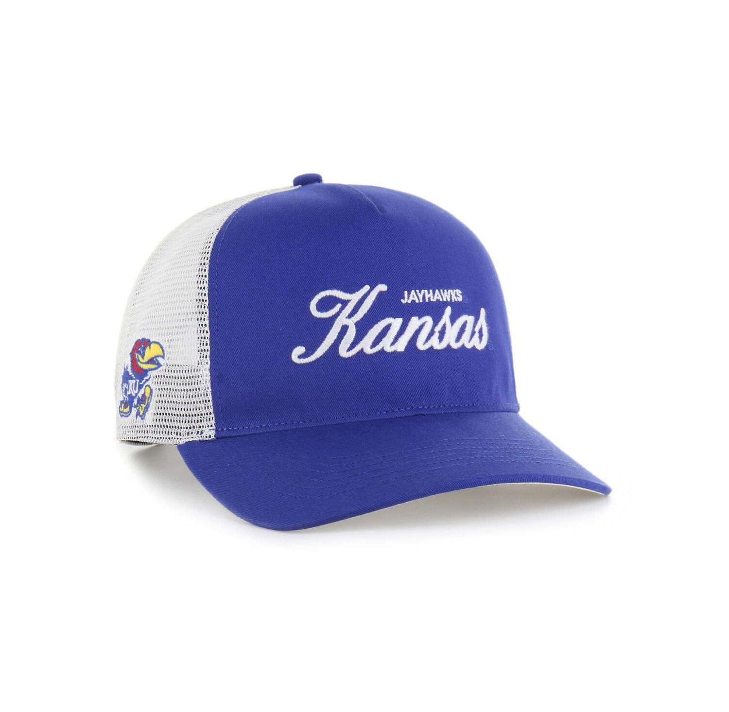 Men's and Women's Royal Kansas Jayhawks Contemporary Basics Foundation Trucker Hitch Adjustable Hat