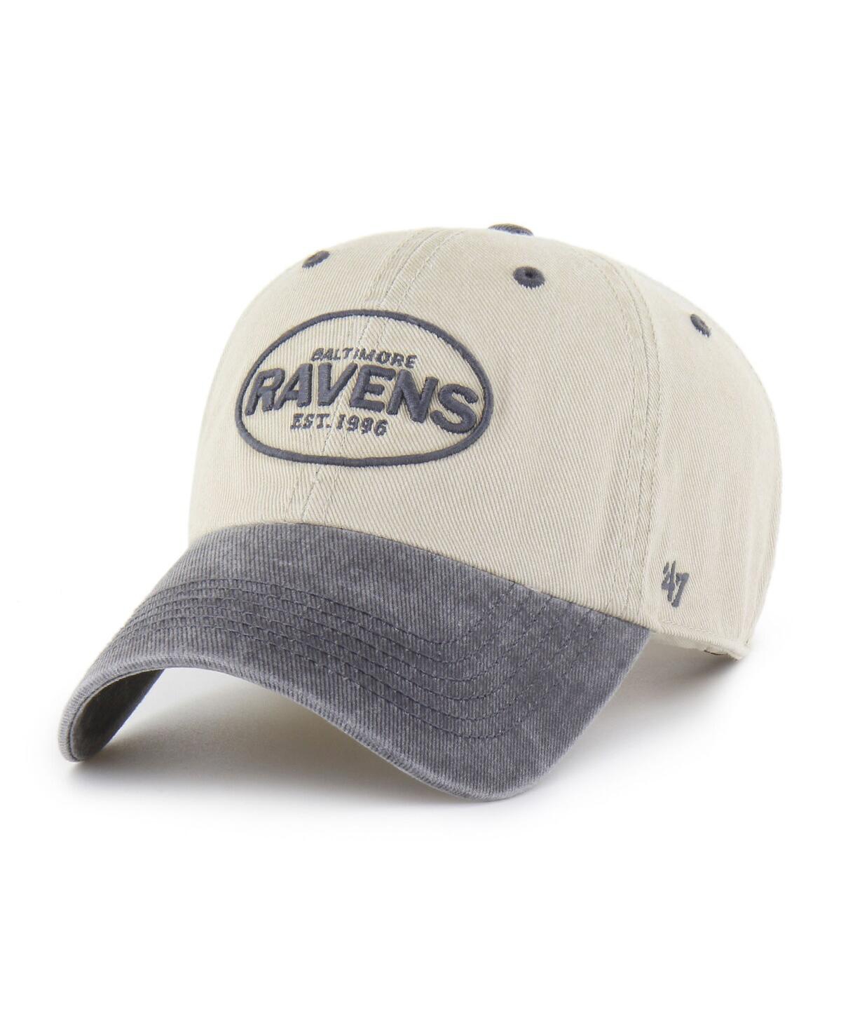 47 Brand Men's Khaki Baltimore Ravens Breaking Trail Clean Up Adjustable Hat In Brown