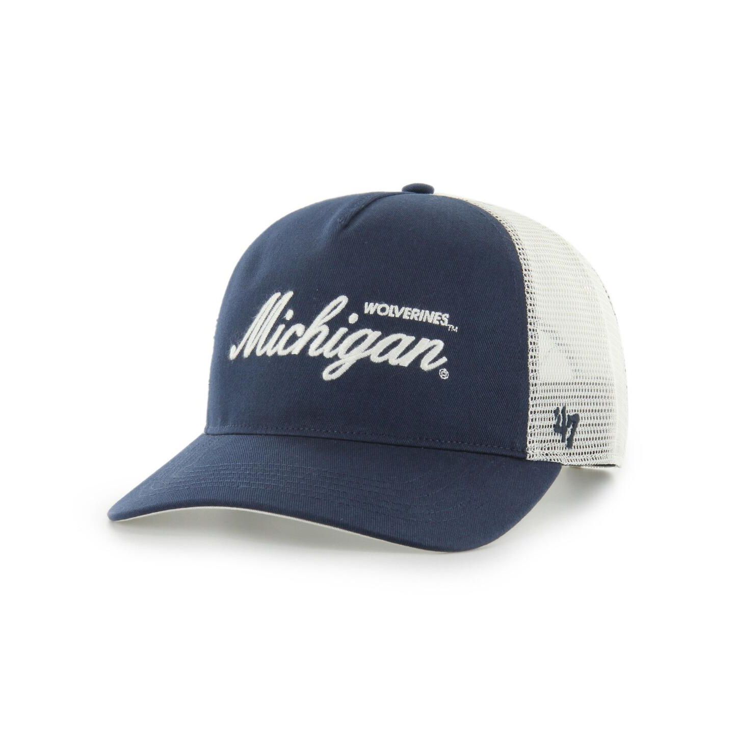 Кепка '47 Brand Navy Michigan Wolverines Contemporary Basics Foundation Trucker Hitch Adjustable Hat — фото 4