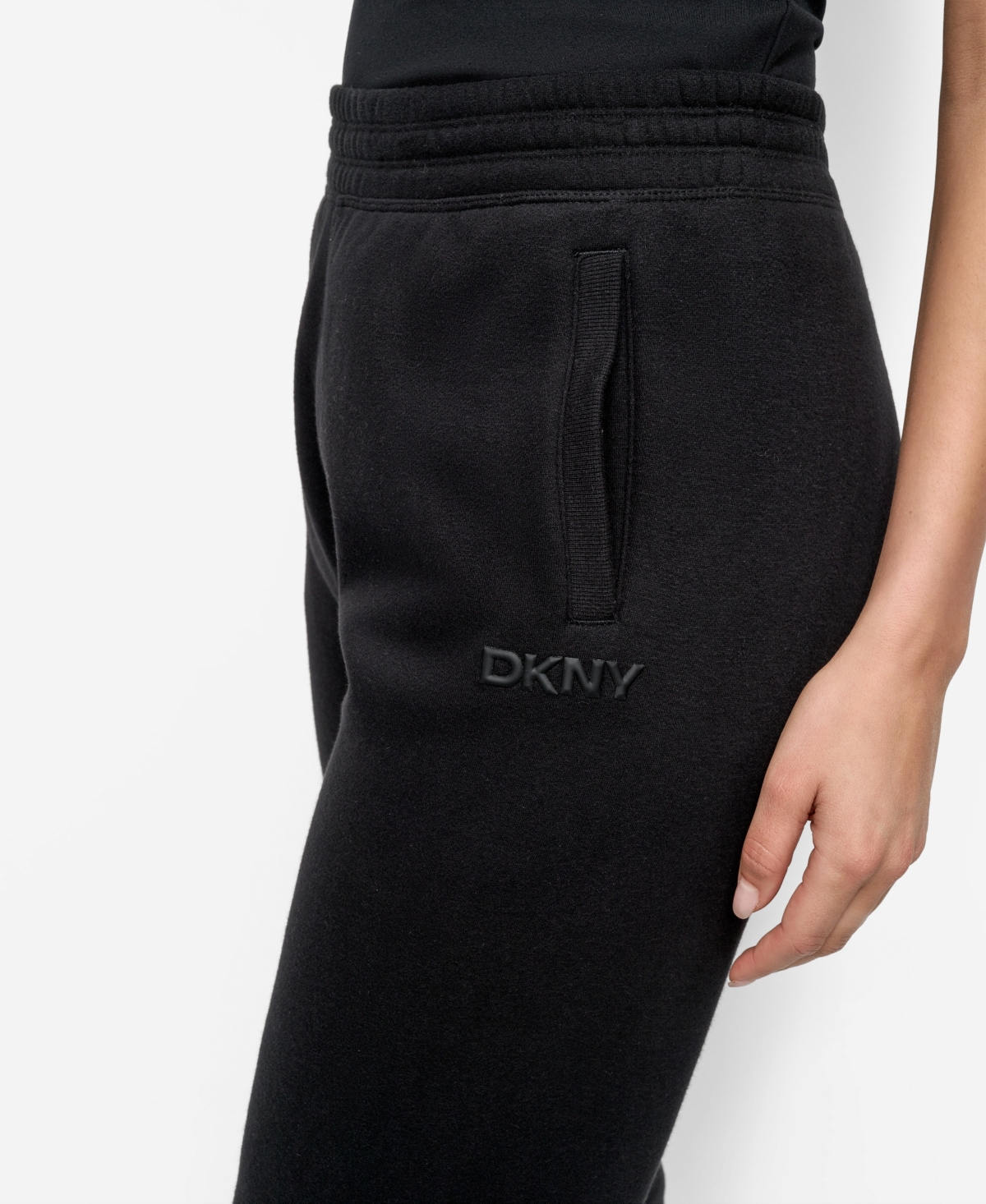 Dkny Women's Hd Logo High Waist Relaxed Joggers In Black