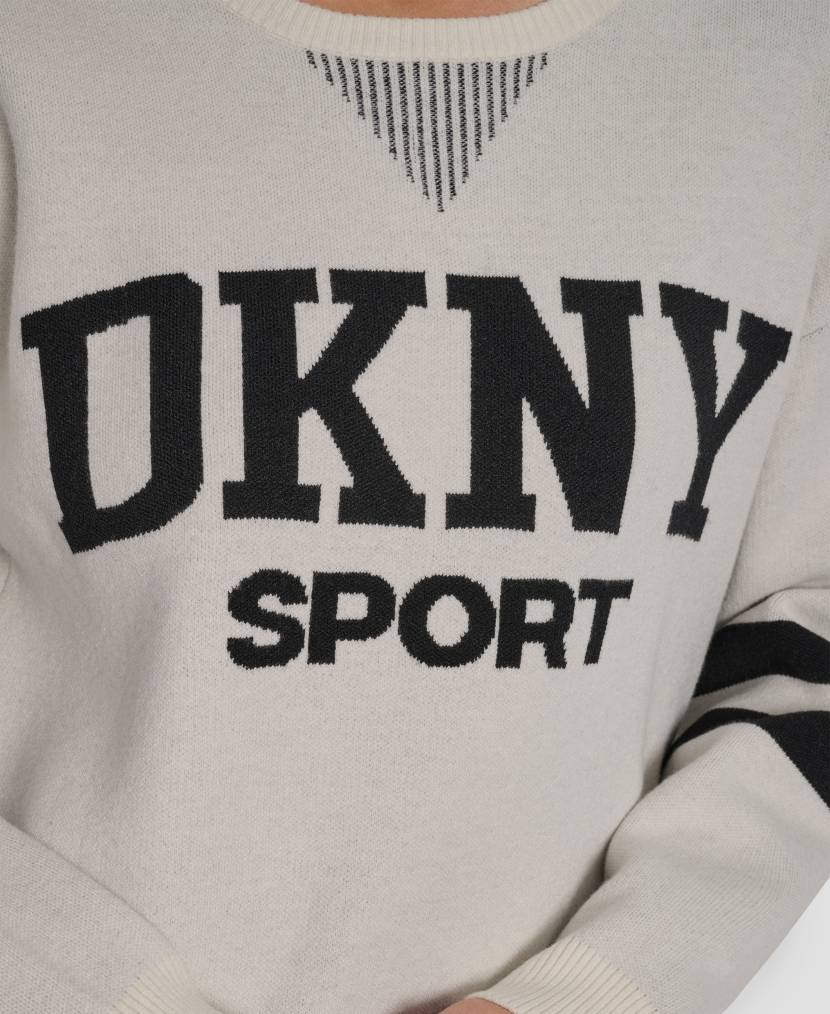 Dkny Women's Varsity Logo Crew Neck Sweater In Gray