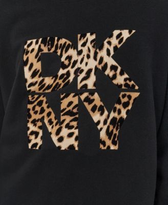 Women's Stacked Flock Logo Crew Neck Top