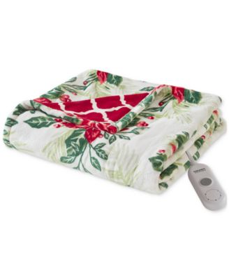 Heated Novelty Reversible Printed Electric Plush Throw, 50" x 60"