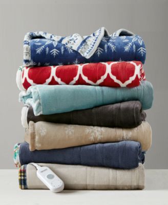 Heated Novelty Reversible Printed Electric Plush Throw, 50" x 60"