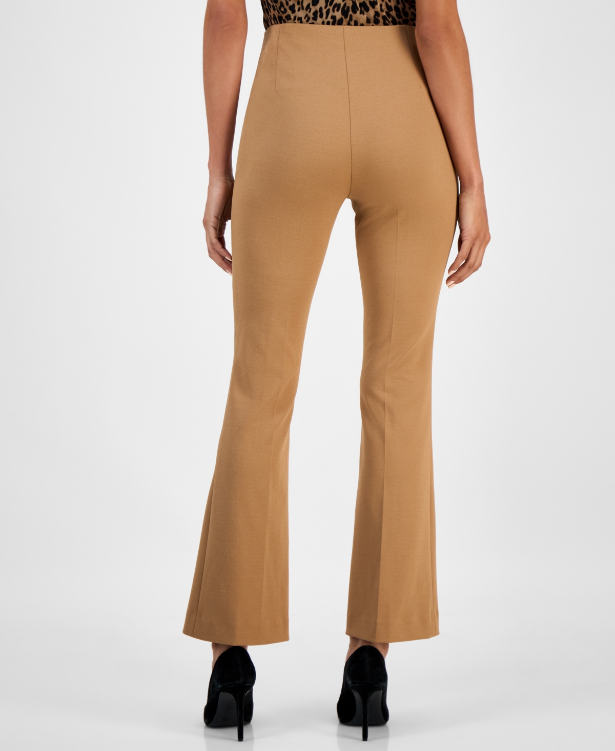 Bar Iii Women's High-rise Flared-leg Pants, Macy's Exclusive In Brown