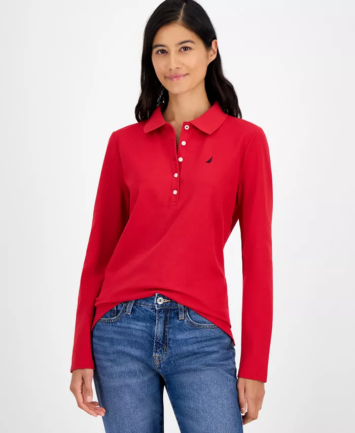 Women's Long Sleeve Polo Shirt - thumbnail 5