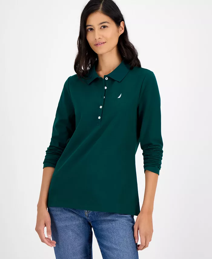 Jeans Women's Long Sleeve Polo Shirt - thumbnail 3
