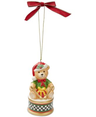 Spode - Christmas Tree Teddy Bear on a Drum Ornament