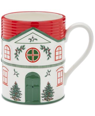 Spode - Christmas Tree Christmas Village Mug, Red