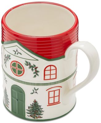 Christmas Tree Village Mug, Red