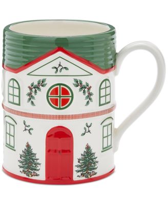 Spode - Christmas Tree Christmas Village Mug, Green