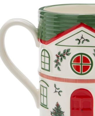 Christmas Tree Village Mug, Green