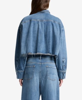 Cropped Denim Shirt Jacket