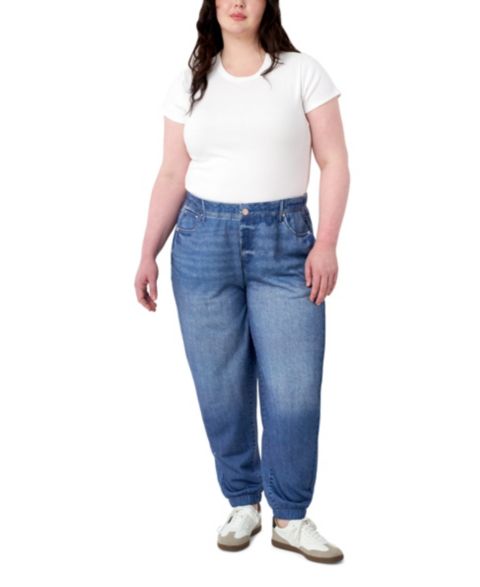 Женские брюки Seven7 Plus Size Denim-look Sweatpant Jogger, цвет: Saltaire