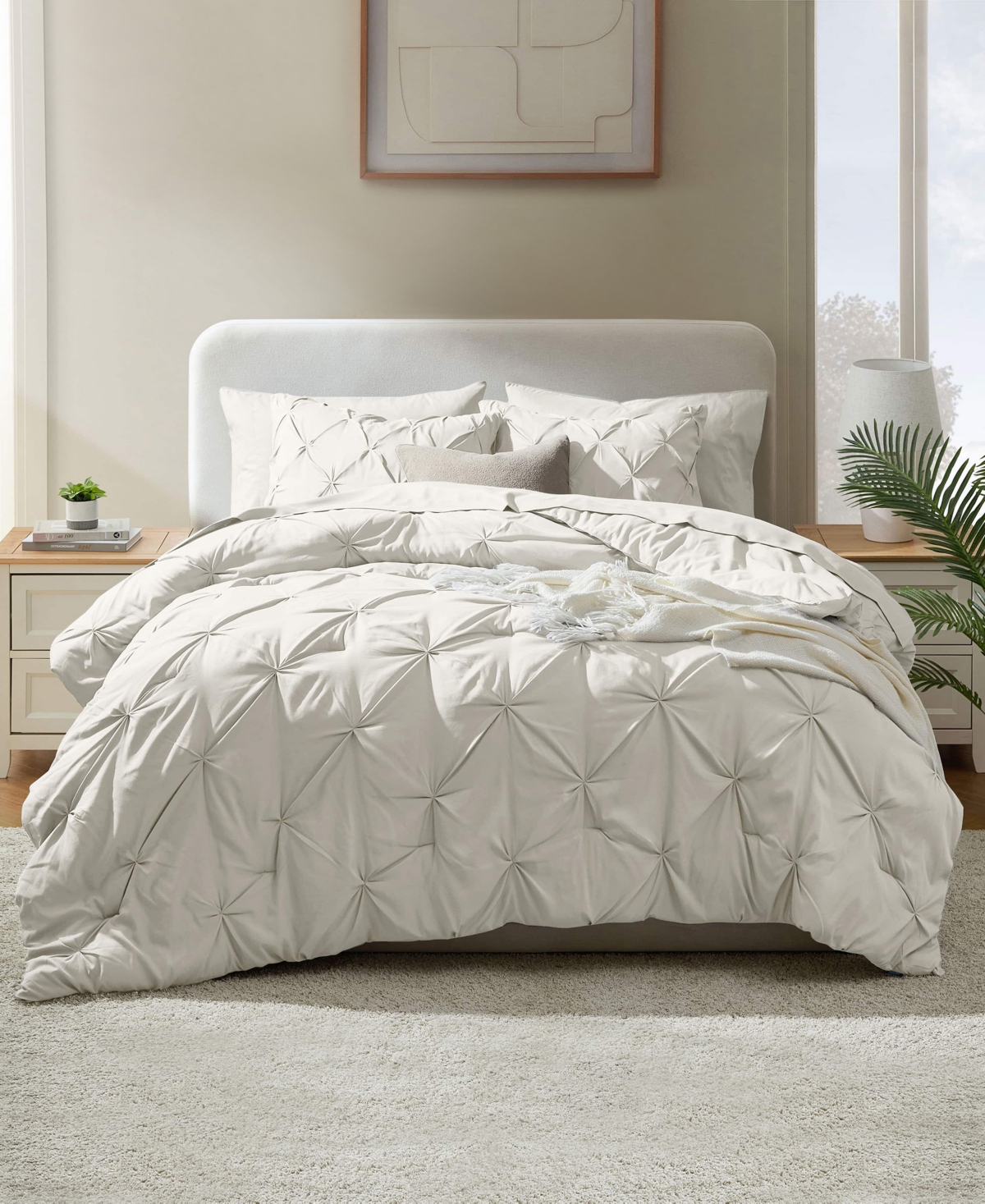 Nestl Luxury Soft Pinch Pleat 7-pc. Comforter Set, California King In White