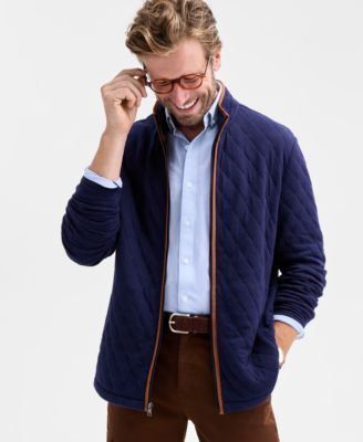 Men's Quilted Full-Zip Mock Neck Sweatshirt, Macy's Exclusive