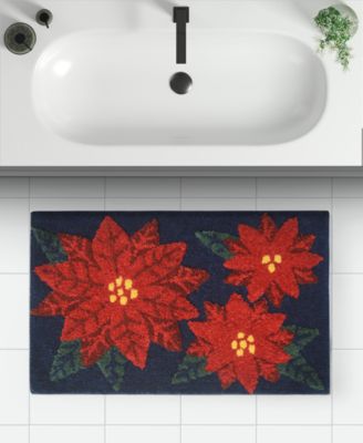 Poinsettia Bath Rug, 20" x 32"  