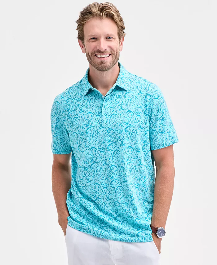Men's Short Sleeve Paisley Pima Cotton Polo Shirt