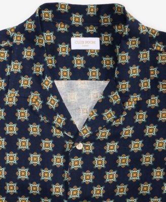 Men's Medallion-Print Camp Collar Short-Sleeve Shirt, Macy's Exclusive