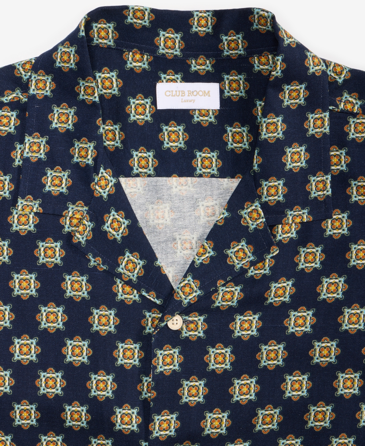 Club Room Men's Medallion-Print Camp Collar Short-Sleeve Shirt, Macy's Exclusive