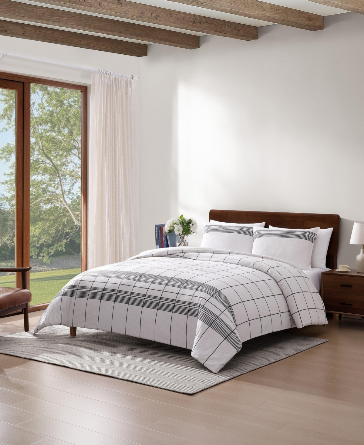 Tommy Hilfiger Brooklyn Heights Striped Cotton 3-Piece Comforter Set, Full/Queen