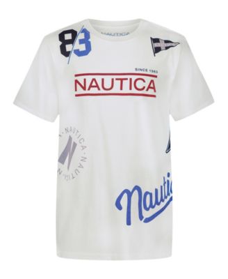 Nautica Toddler and Little Boys Playful Print Short Sleeve T-Shirt - Bright White 10$
