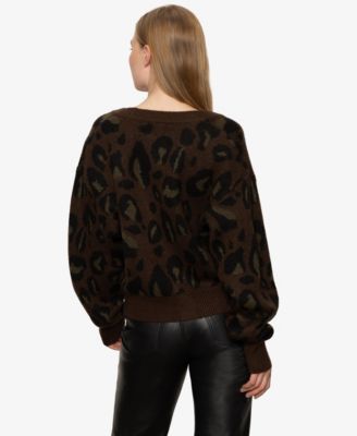 Women's Meow Long Sleeve Cardigan Sweater